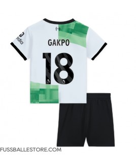 Günstige Liverpool Cody Gakpo #18 Auswärts Trikotsatzt Kinder 2023-24 Kurzarm (+ Kurze Hosen)